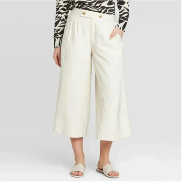 Who What Wear Wide Leg Crop High Rise Pants - Picture 1 of 9